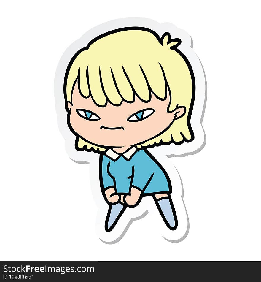 sticker of a cartoon woman