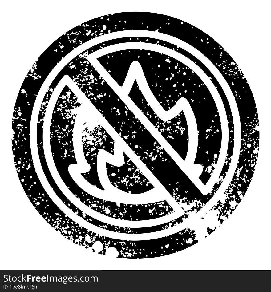 No Flames Distressed Icon