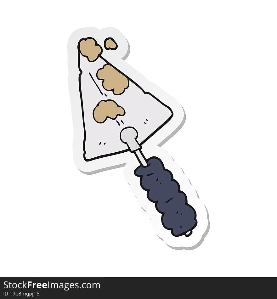 sticker of a cartoon trowel