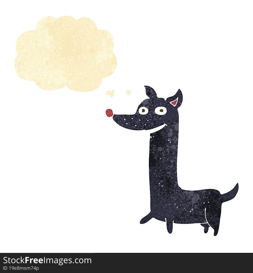 Funny Cartoon Dog With Thought Bubble