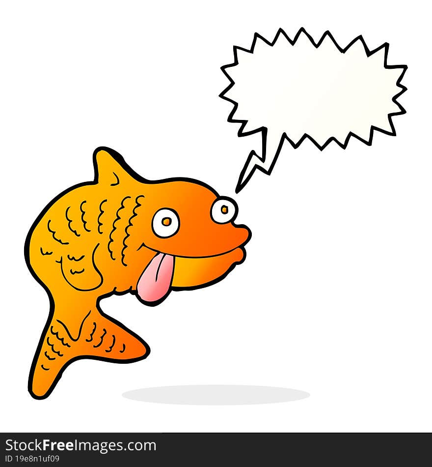 cartoon fish with speech bubble