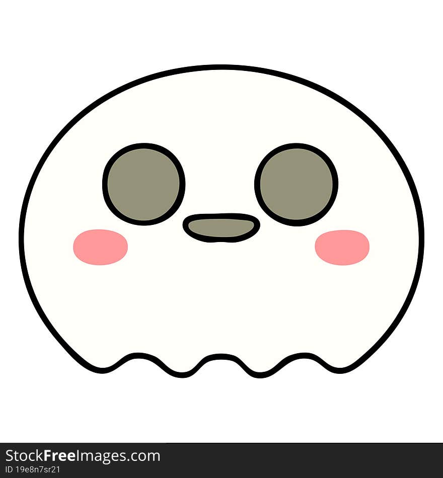 cartoon of a cute spooky ghost