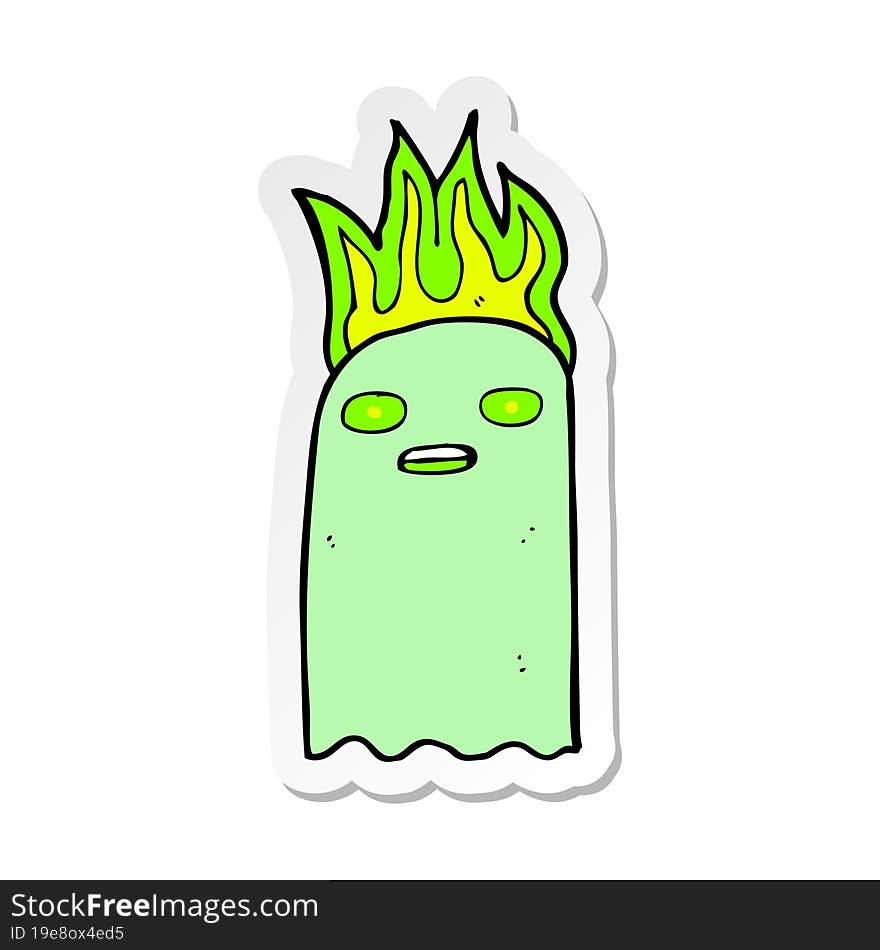 sticker of a funny cartoon ghost