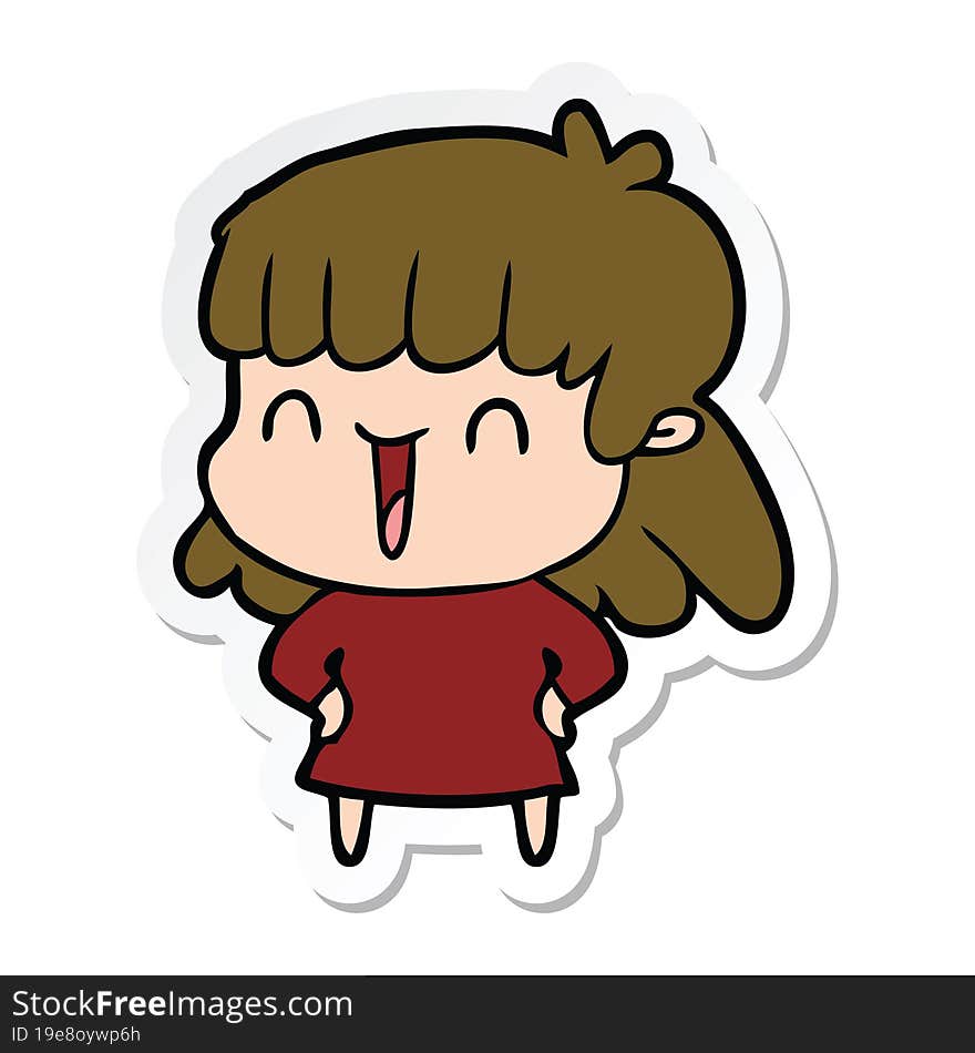 sticker of a cartoon woman