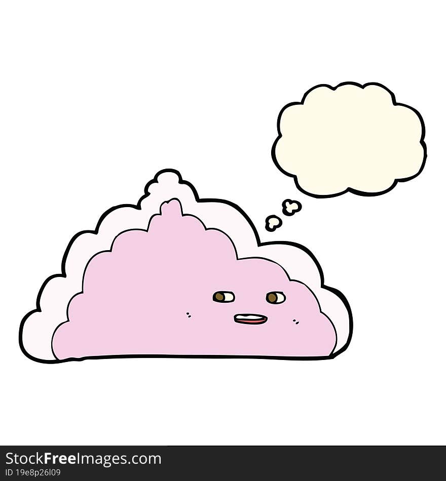 Cartoon Cloud With Thought Bubble