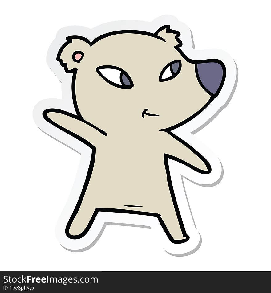 Sticker Of A Cute Cartoon Bear