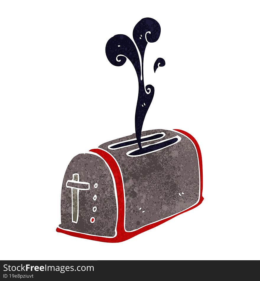 Cartoon Toaster Burning Toast