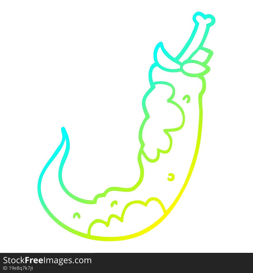 cold gradient line drawing of a cartoon chilli pepper