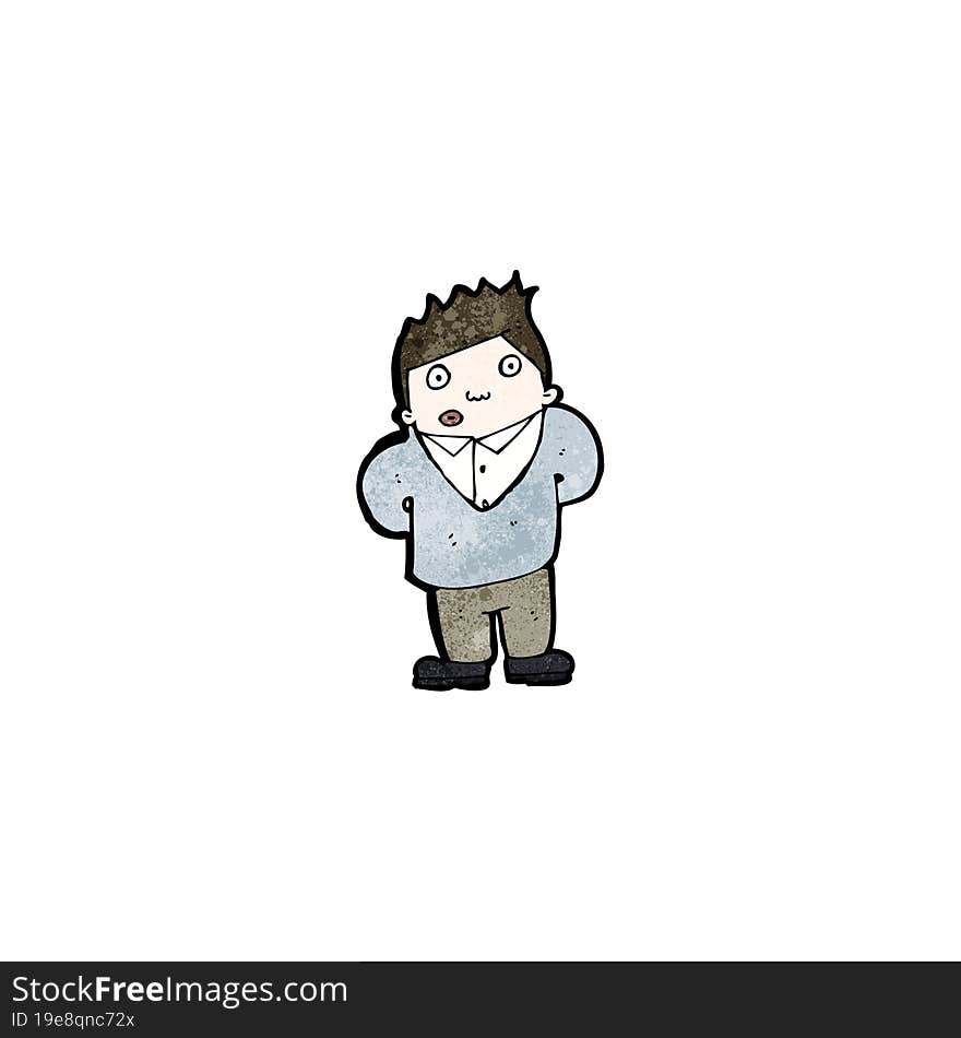 cartoon curious man