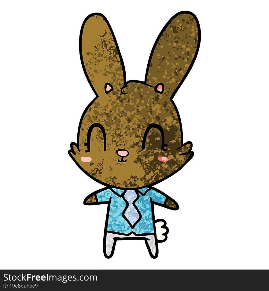 cute cartoon rabbit in shirt and tie. cute cartoon rabbit in shirt and tie