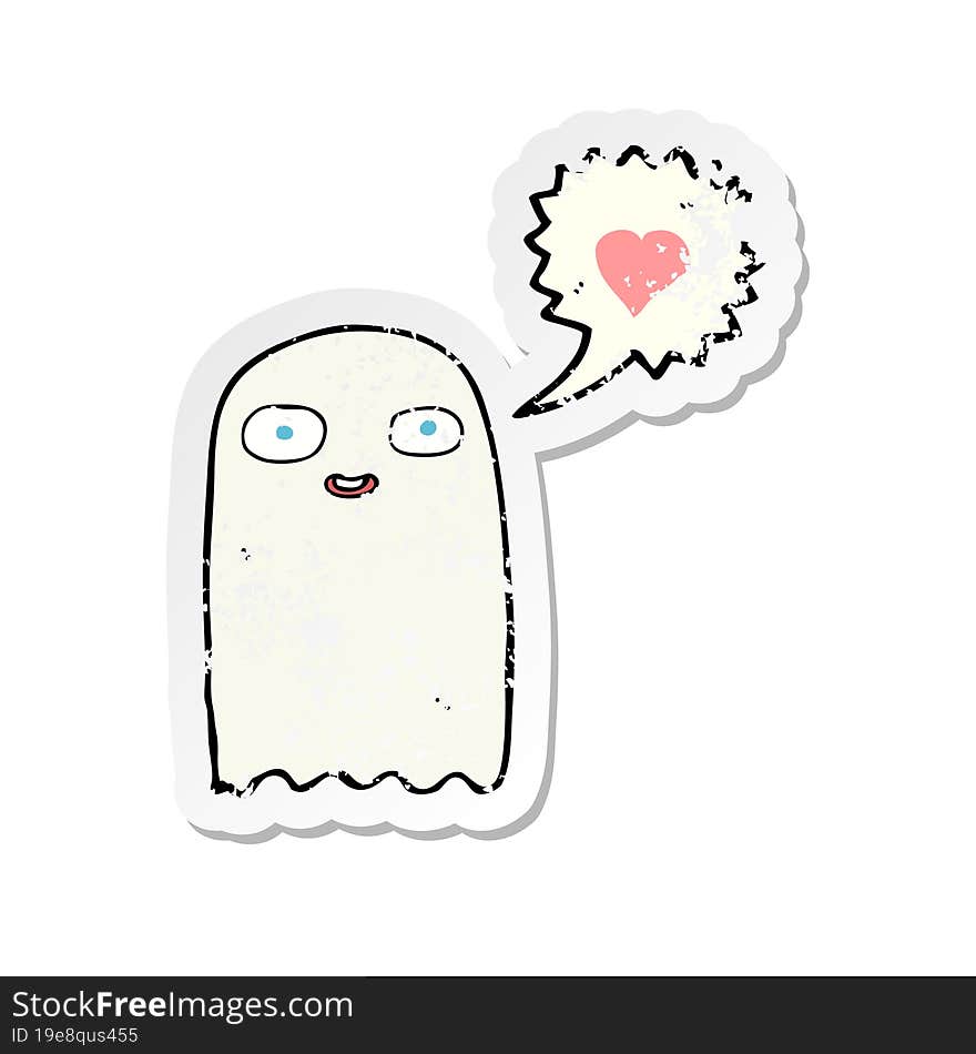 retro distressed sticker of a cartoon ghost