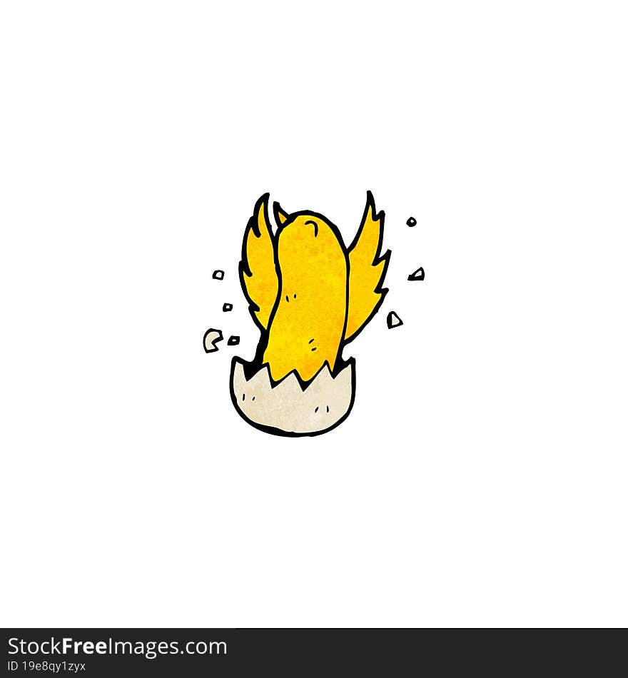 Cartoon Bird Hatching From Egg