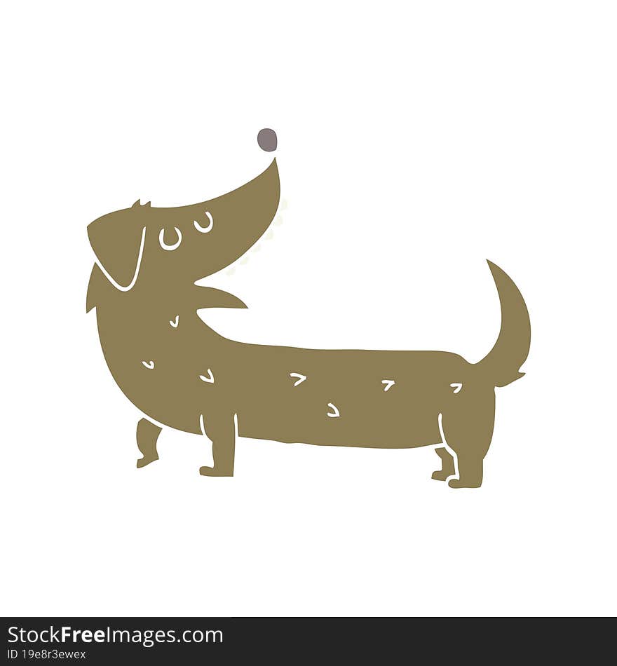 Flat Color Style Cartoon Dog