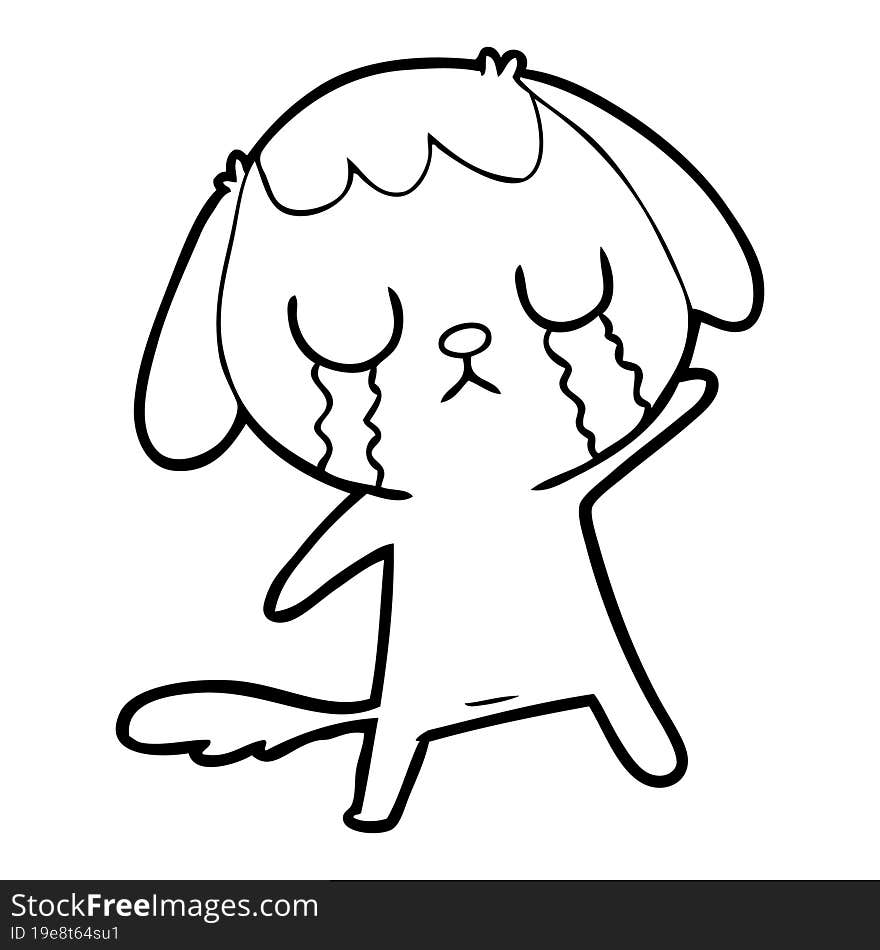 cute cartoon dog crying. cute cartoon dog crying