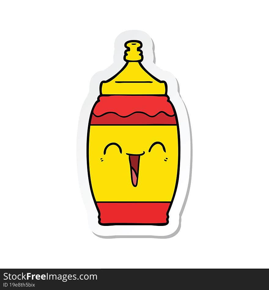 Sticker Of A Cartoon Happy Sports Drink