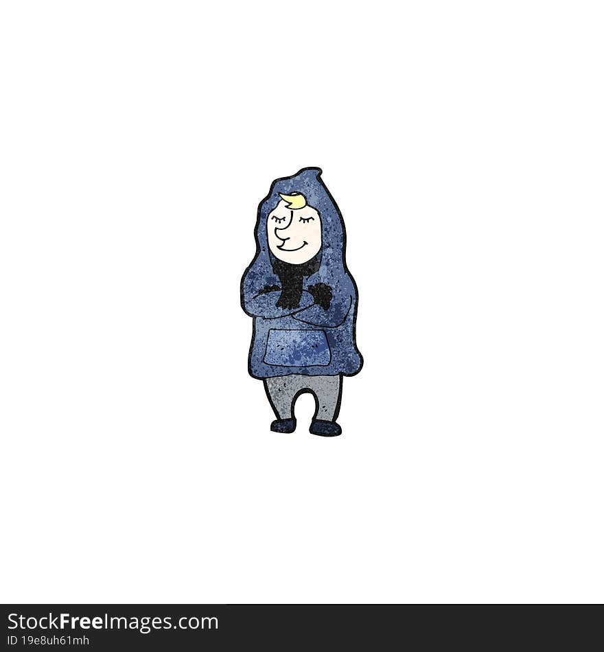 Cartoon Man In Hooded Top