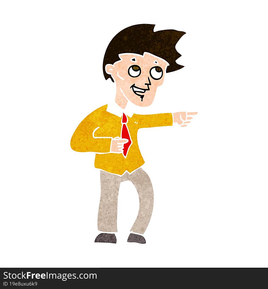 cartoon funny office man pointing