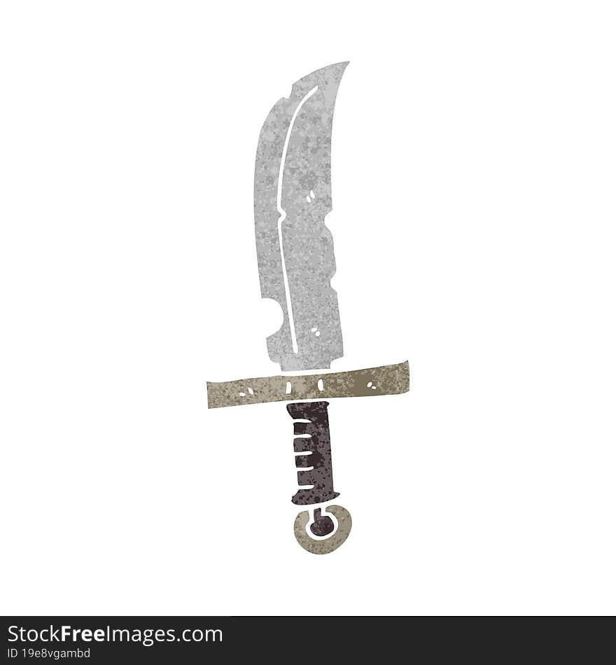 freehand retro cartoon knife