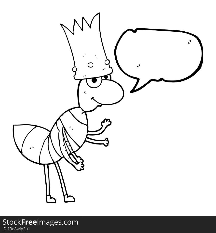 speech bubble cartoon ant queen