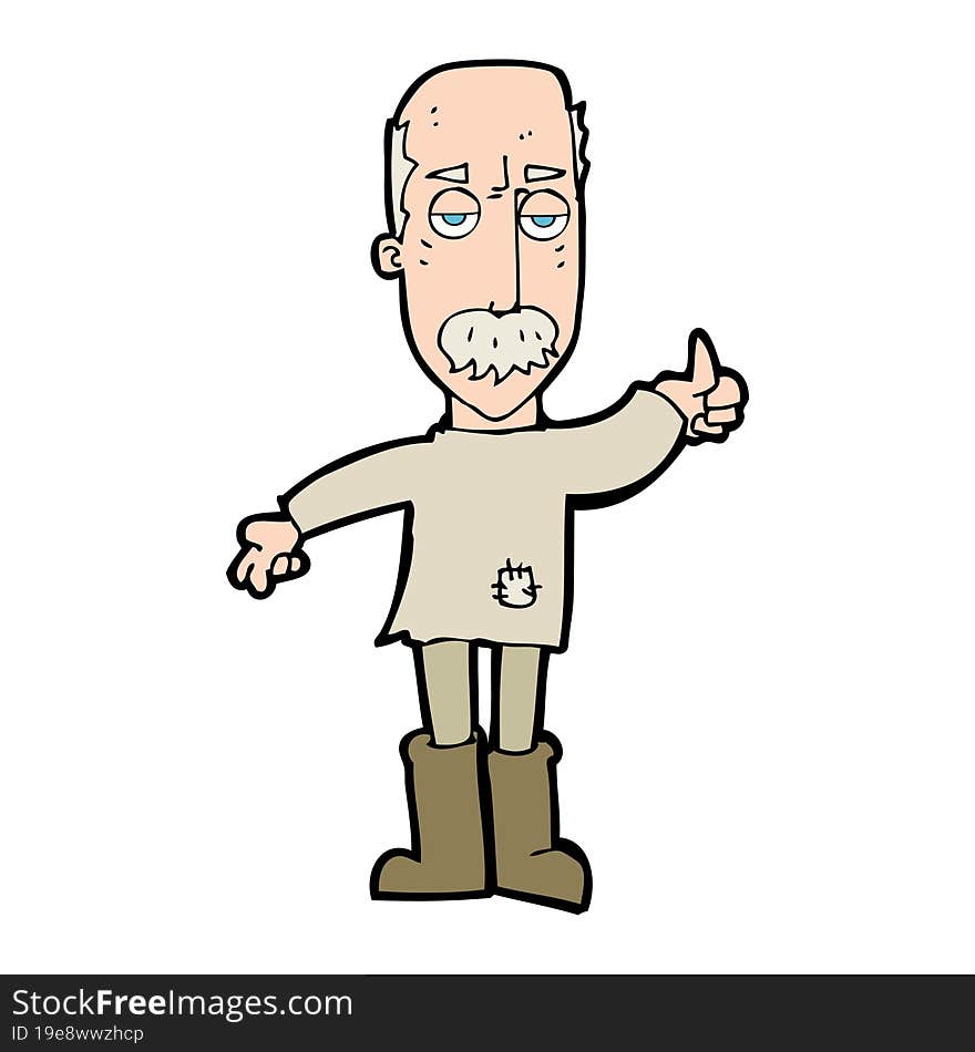 cartoon annoyed old man