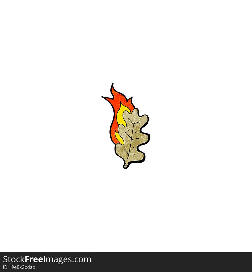 cartoon burning leaf