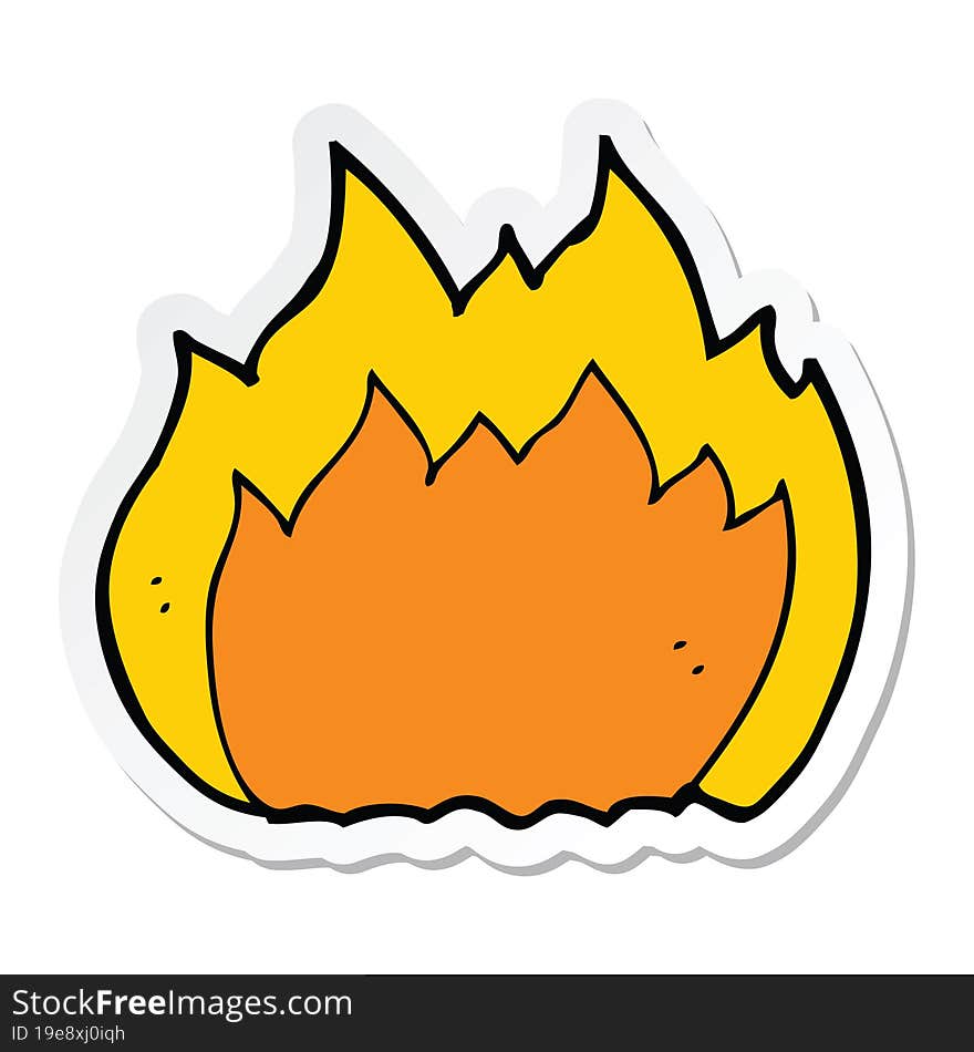 sticker of a cartoon fire