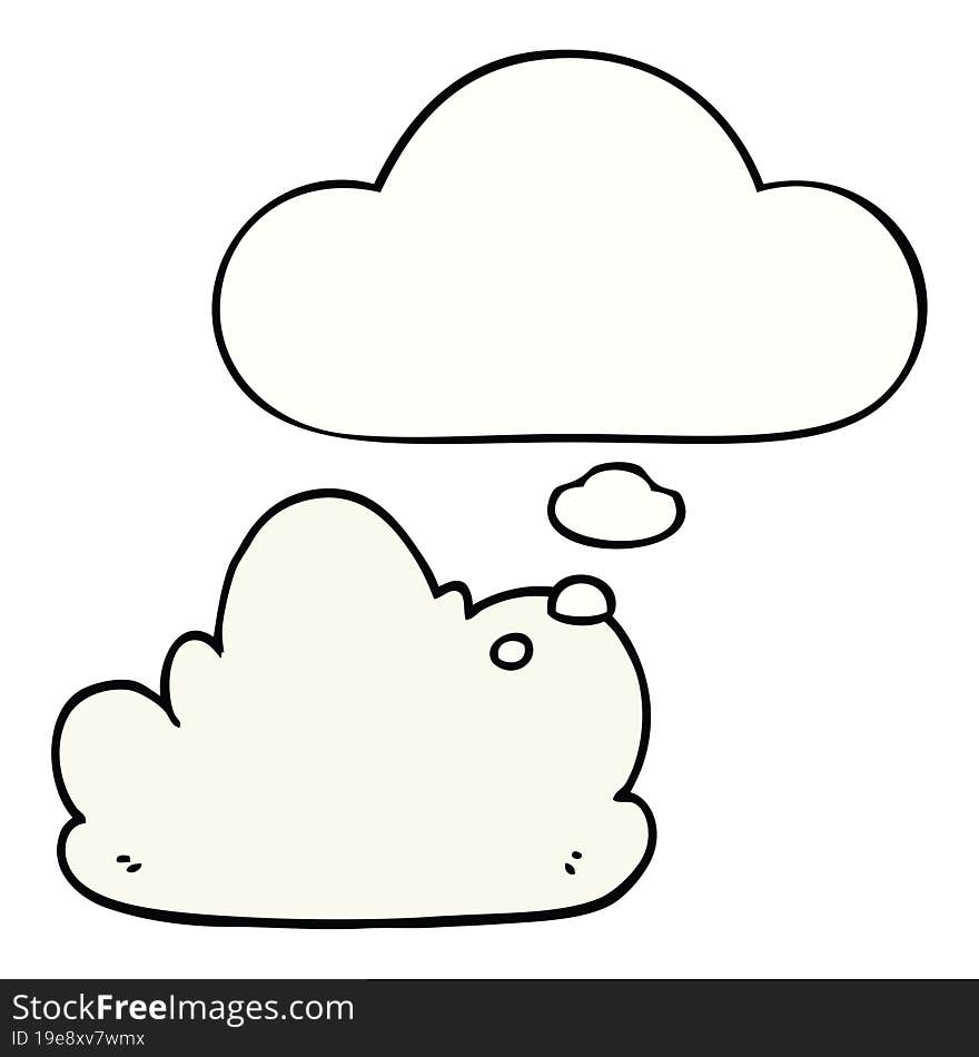 Cartoon Cloud And Thought Bubble