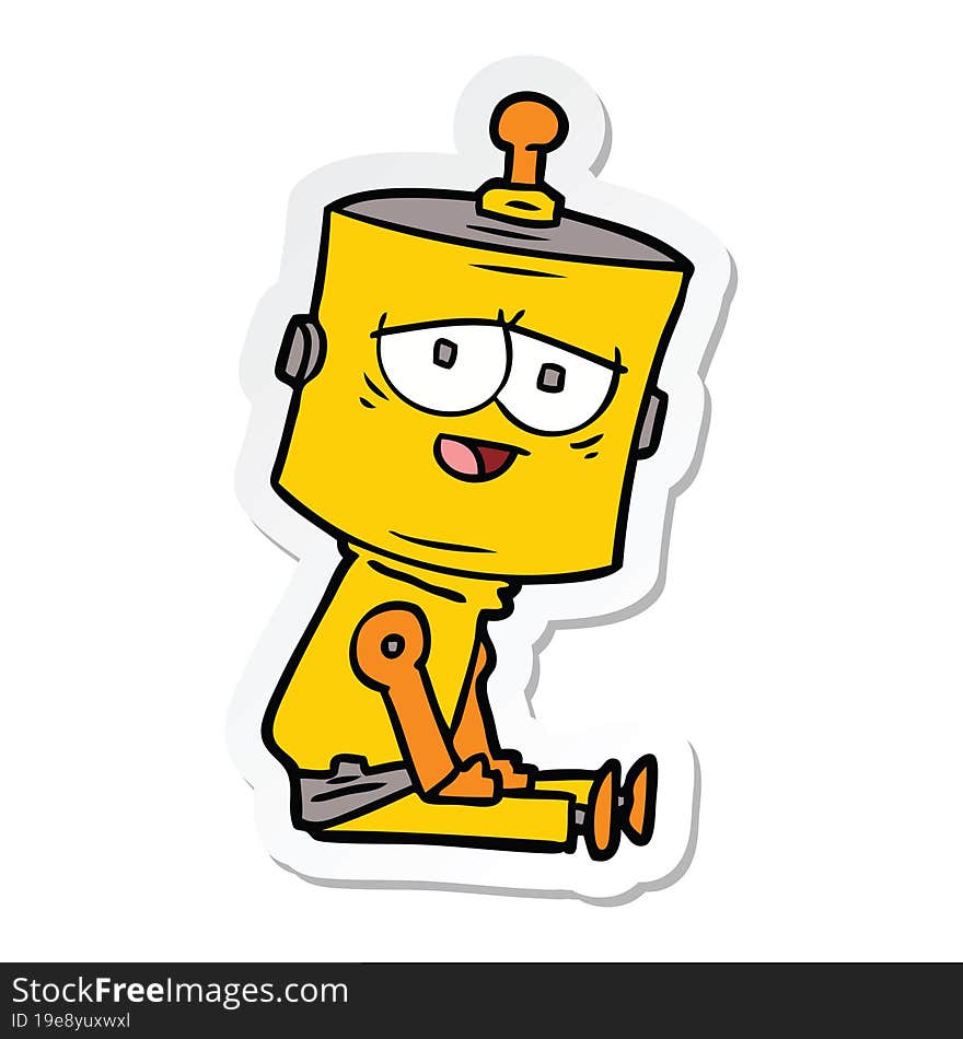 sticker of a cartoon robot