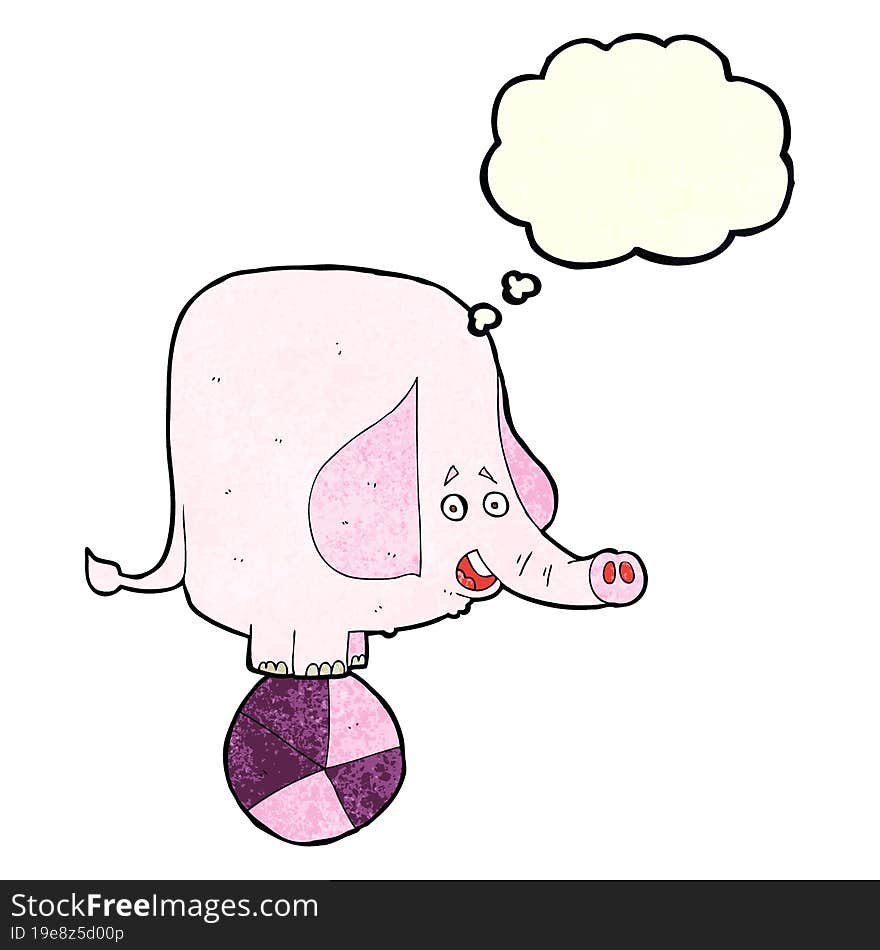 Cartoon Circus Elephant With Thought Bubble