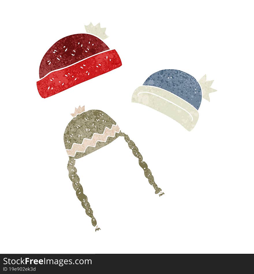 retro cartoon winter hats