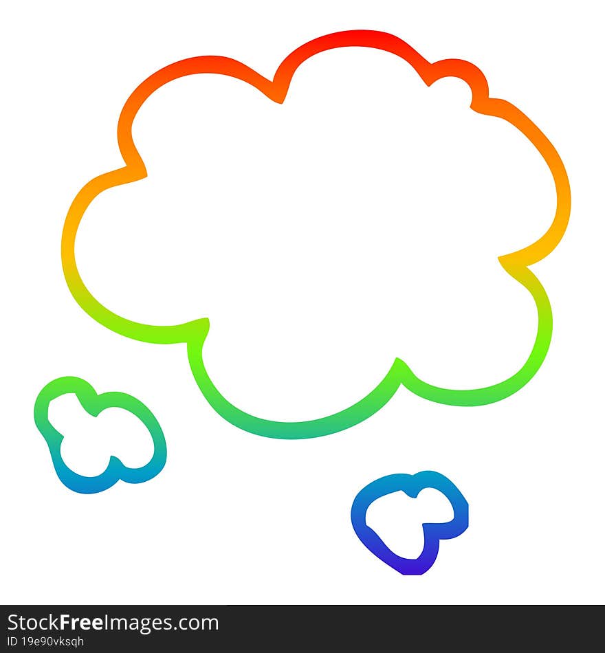 Rainbow Gradient Line Drawing Cartoon Smoke