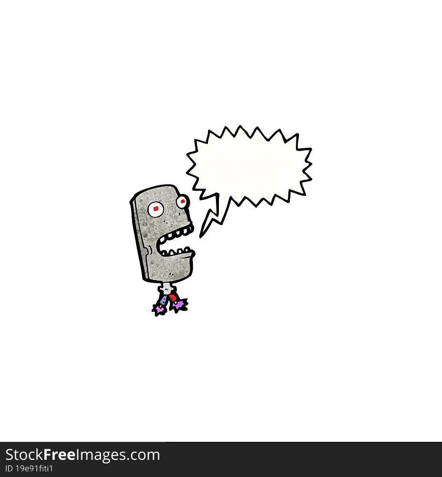 scary robot head cartoon