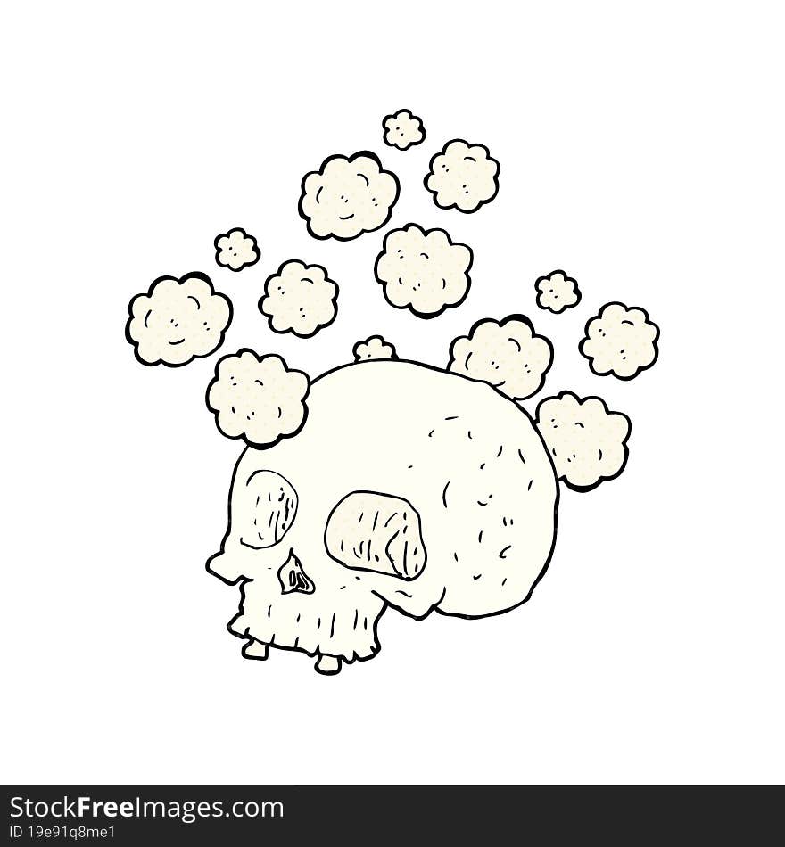 cartoon old skull