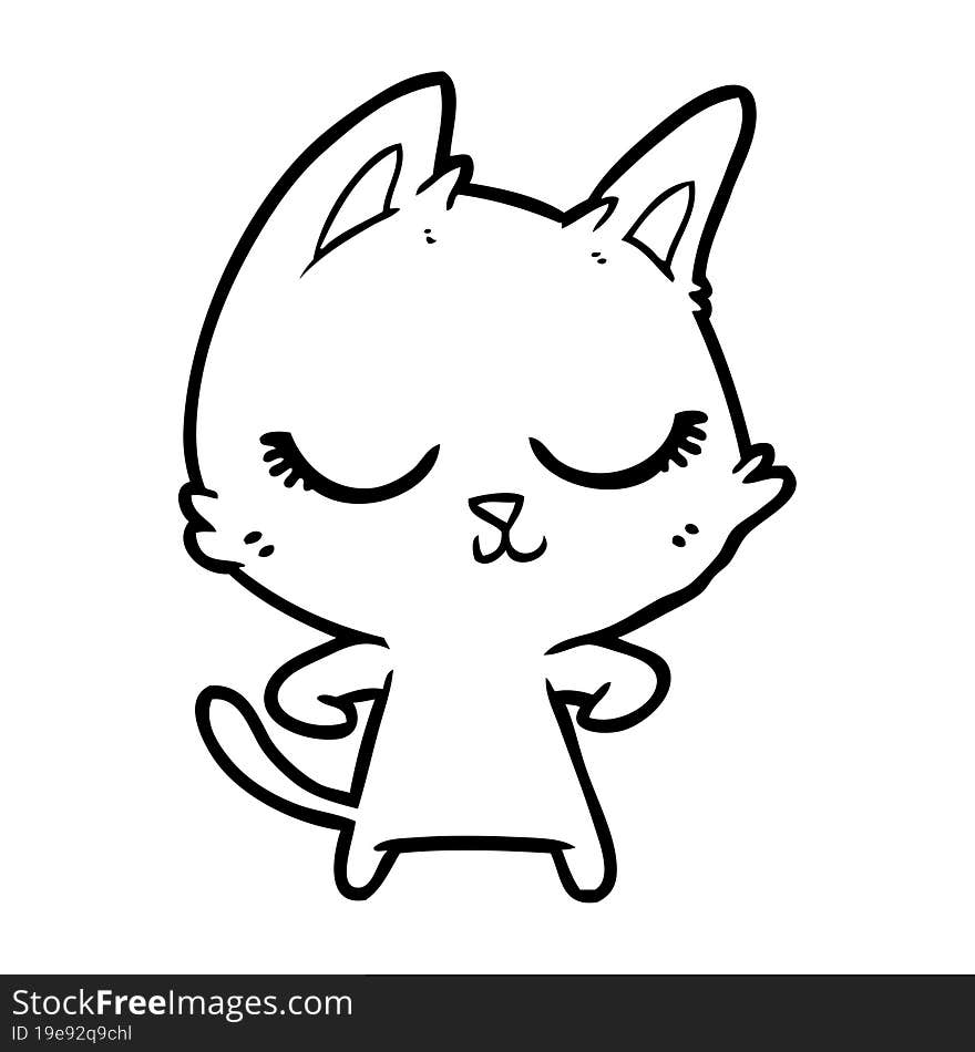 calm cartoon cat. calm cartoon cat