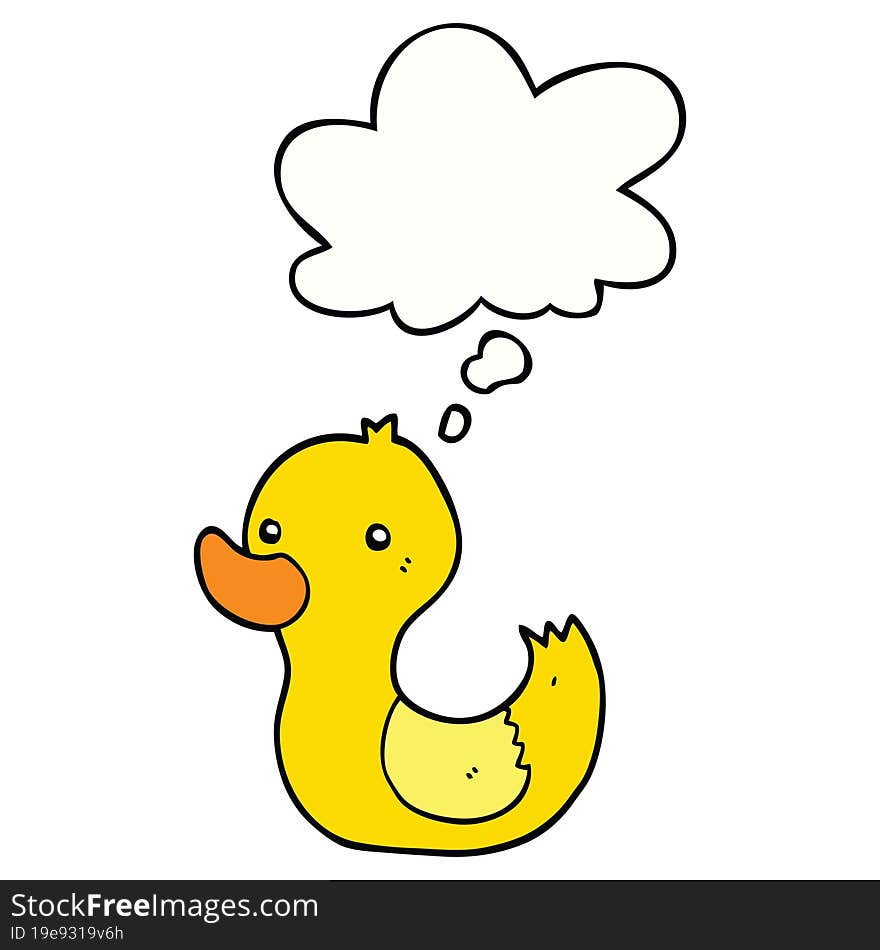 cartoon duck and thought bubble