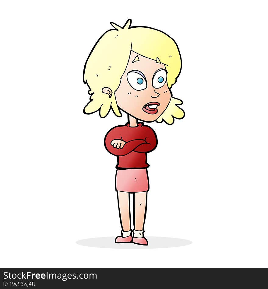 cartoon surprised woman