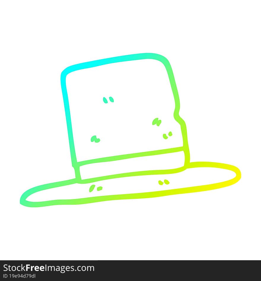 cold gradient line drawing cartoon top hat