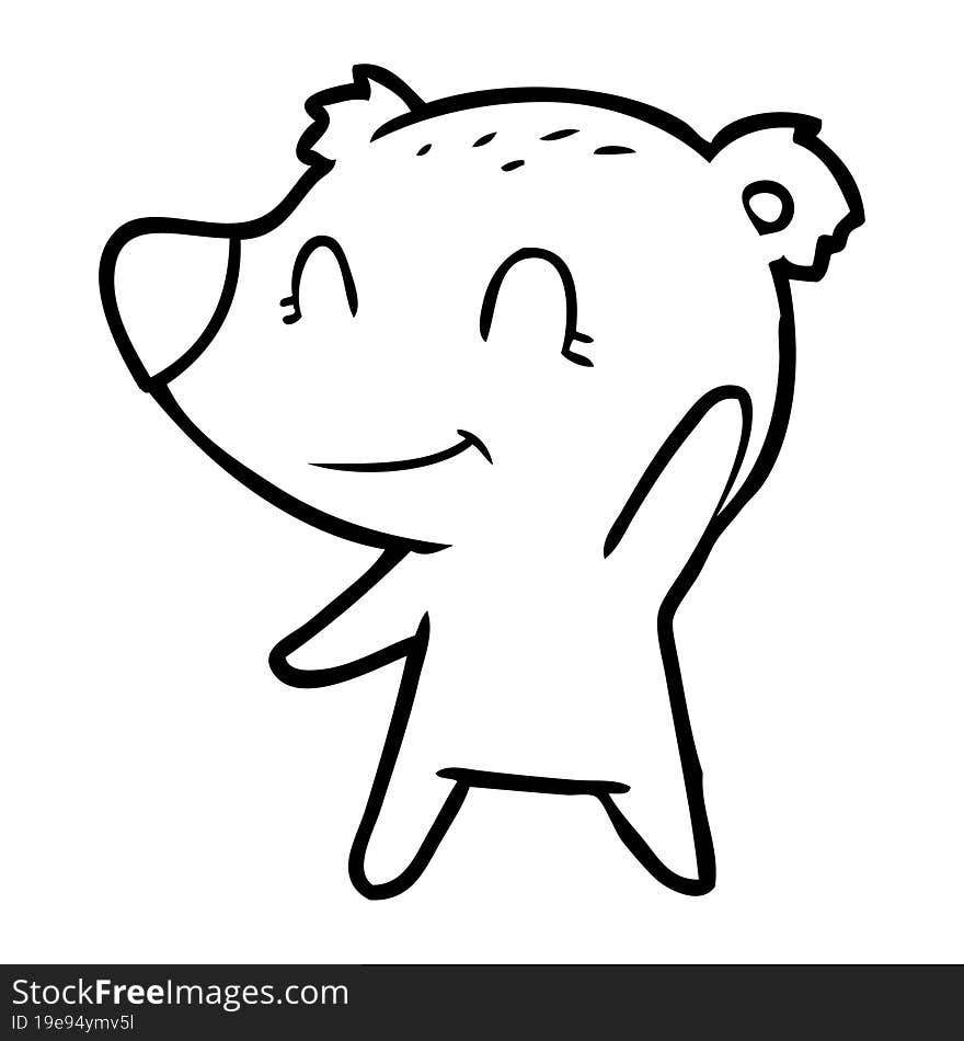 friendly bear cartoon. friendly bear cartoon