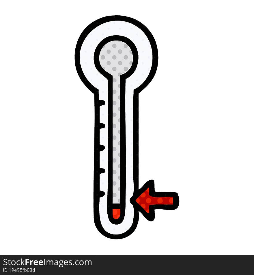 comic book style cartoon of a cold thermometer