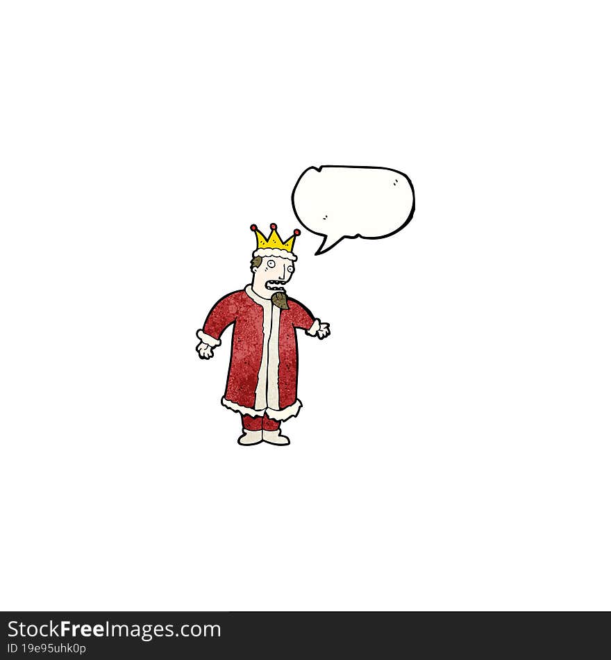 cartoon king with speech bubble