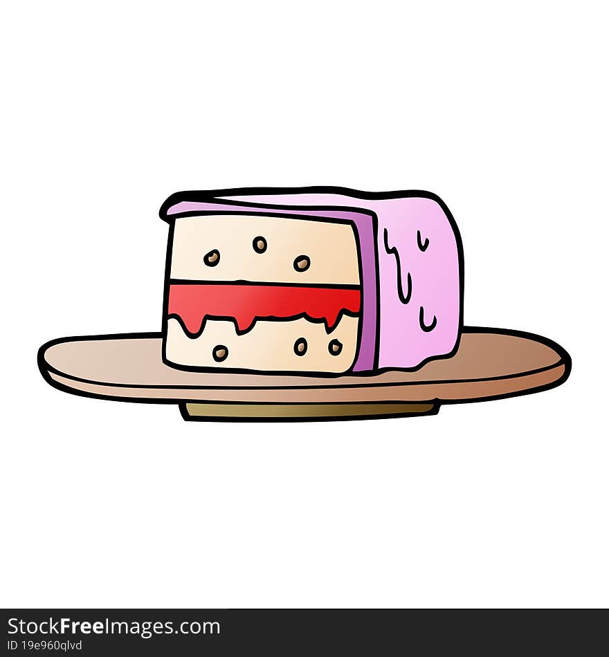 cartoon doodle slice of cake