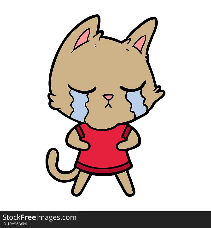 crying cartoon cat. crying cartoon cat