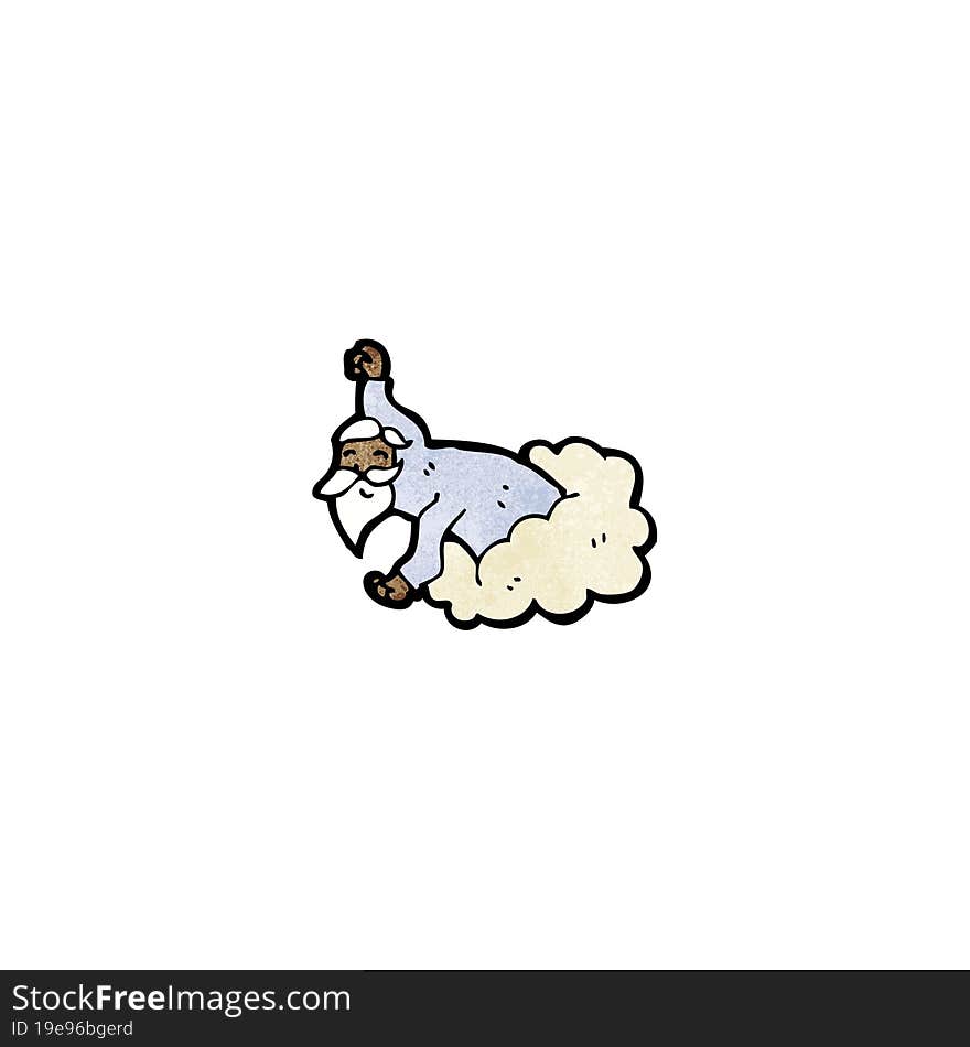 God On Cloud Cartoon