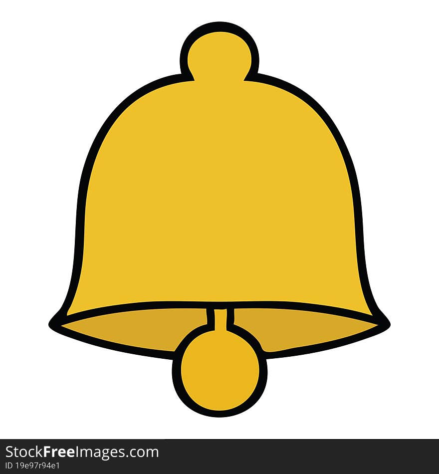 cute cartoon of a brass bell. cute cartoon of a brass bell