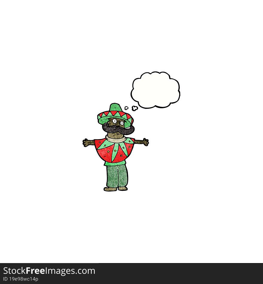 Cartoon Man In Mexican Costume