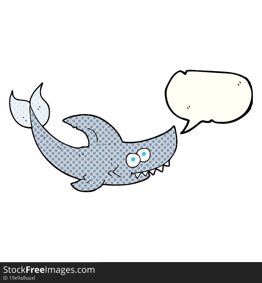 freehand drawn comic book speech bubble cartoon shark