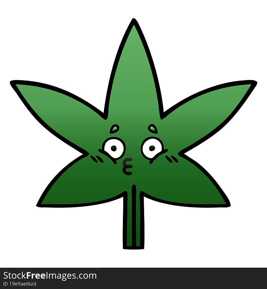 gradient shaded cartoon marijuana leaf