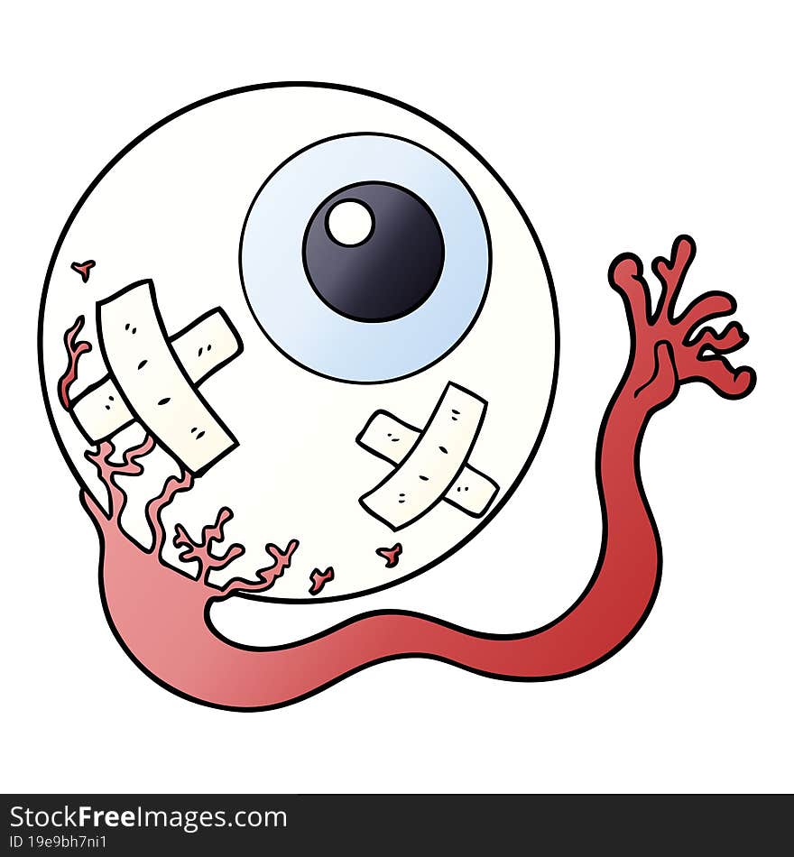 cartoon injured eyeball. cartoon injured eyeball