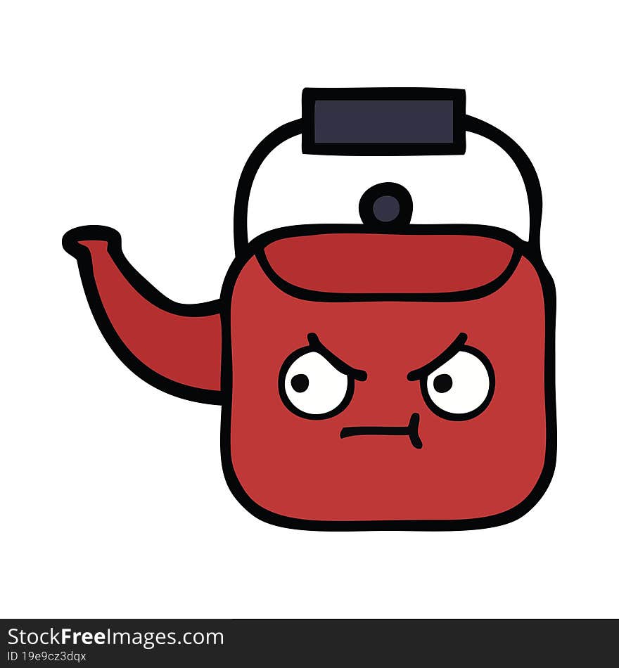 cute cartoon of a kettle. cute cartoon of a kettle