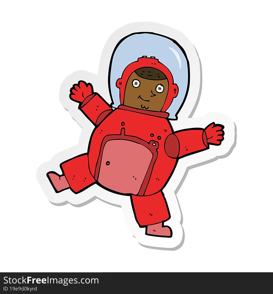 sticker of a cartoon astronaut